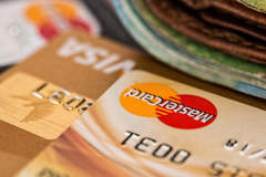 Image of 3 credit cards lined up.
